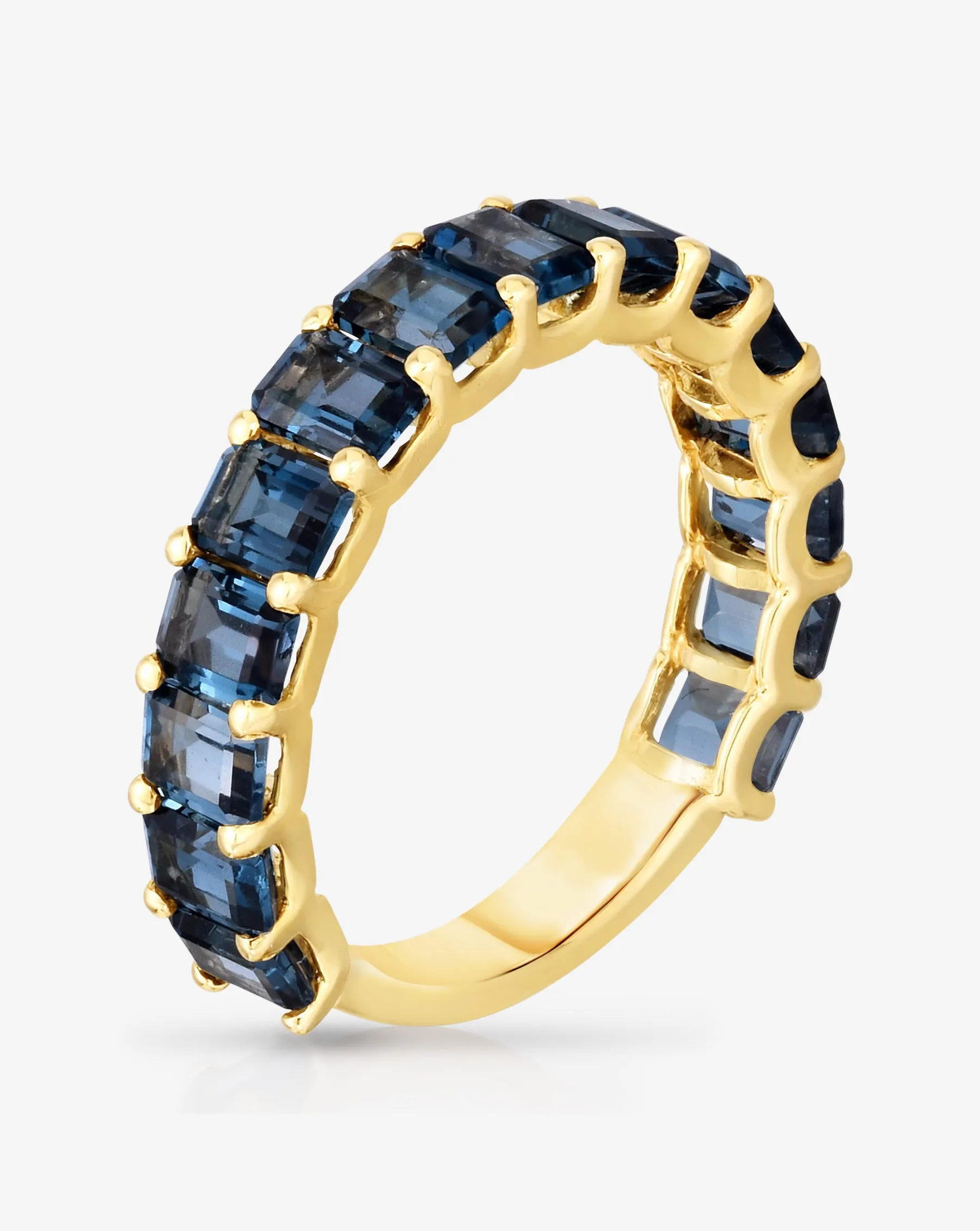 Petite Emerald Cut London Blue Topaz Ring