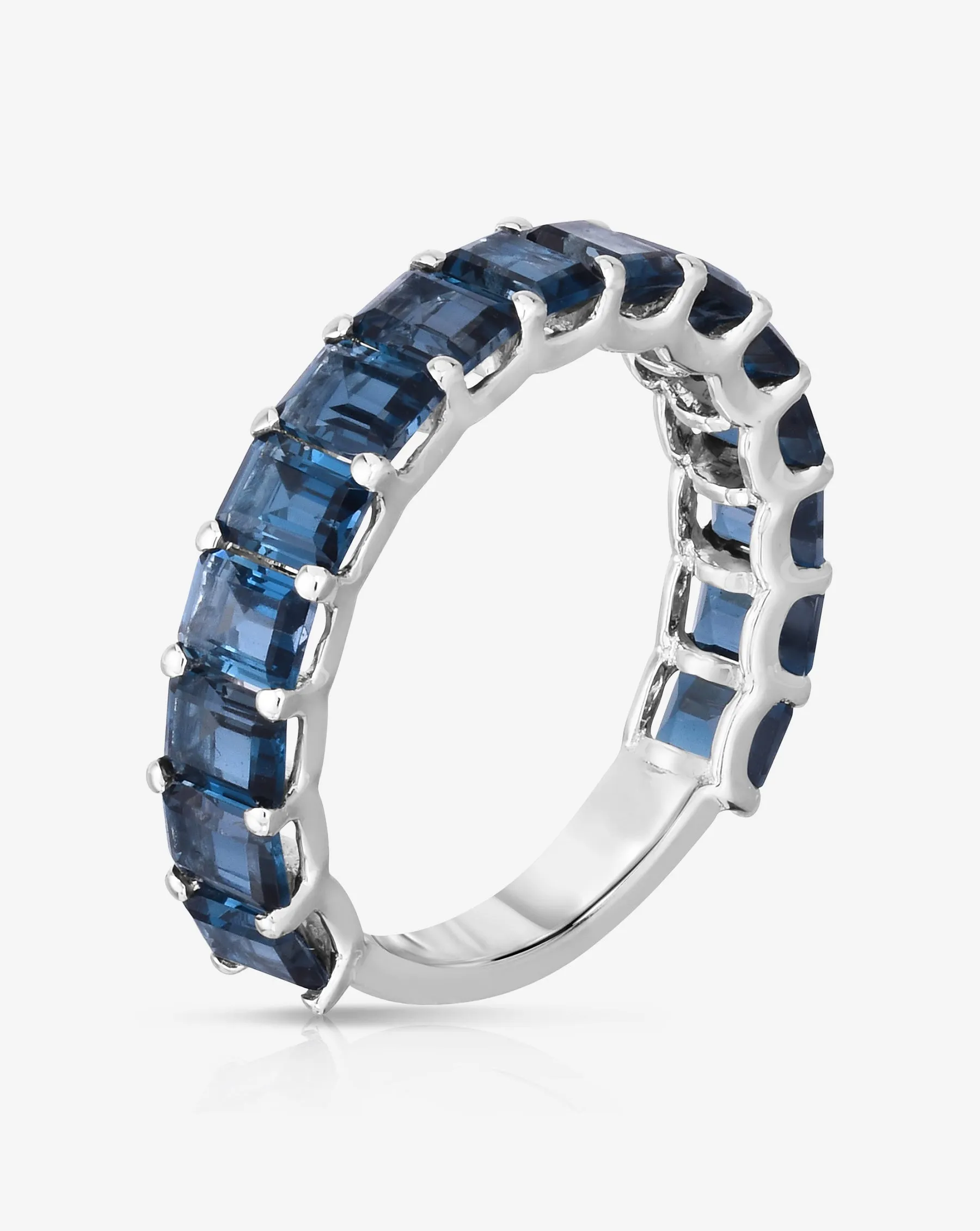 Petite Emerald Cut London Blue Topaz Ring