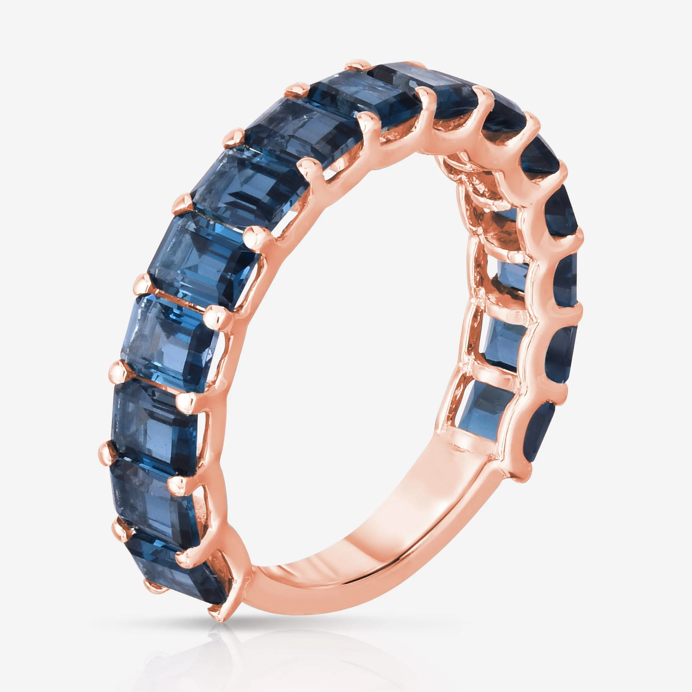 Petite Emerald Cut London Blue Topaz Ring