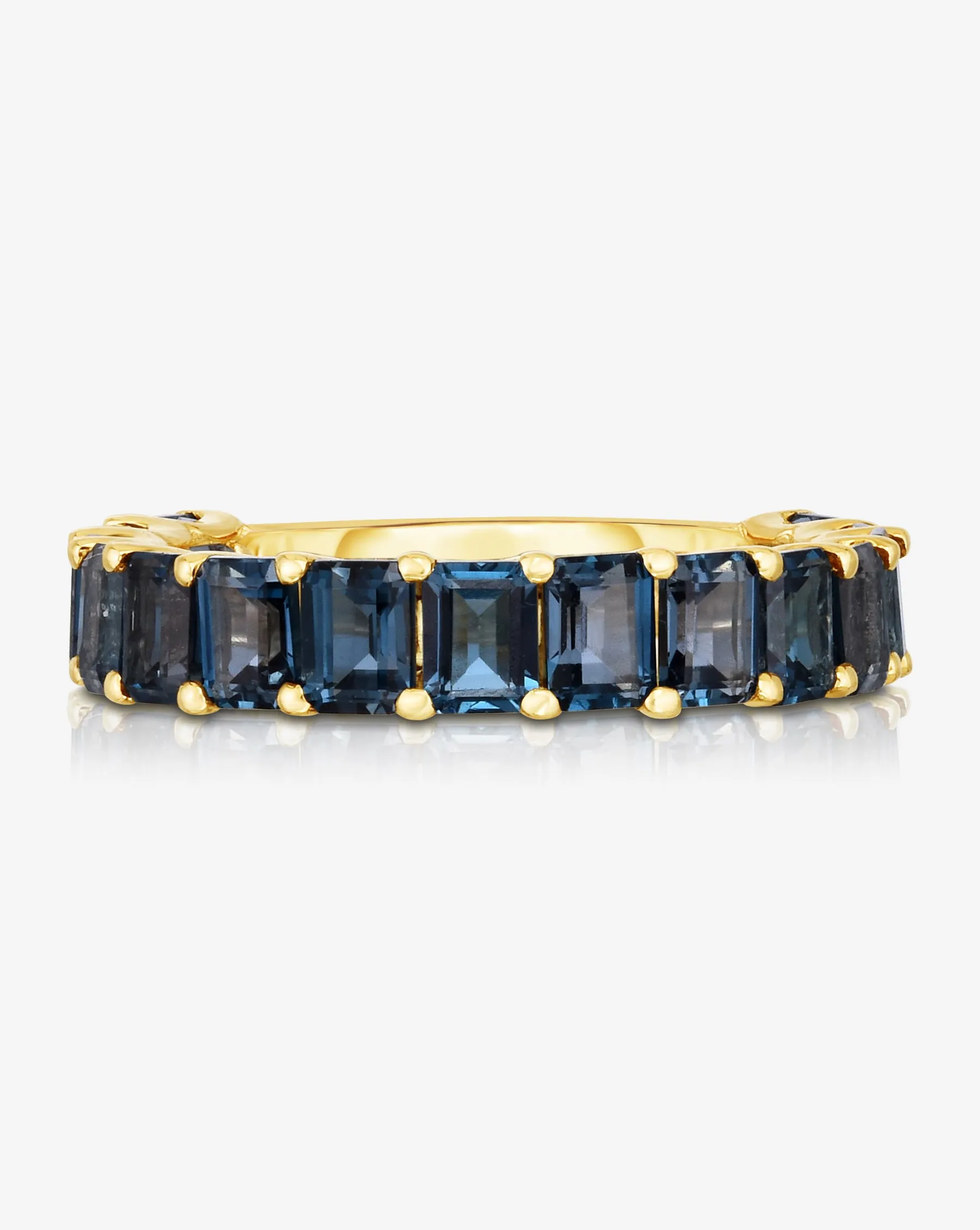 Petite Emerald Cut London Blue Topaz Ring