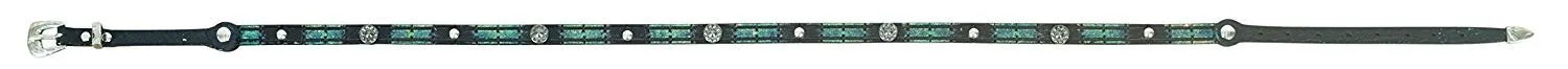 Phunky Horse Black & Teal Hatband w/Conchos- HB-05