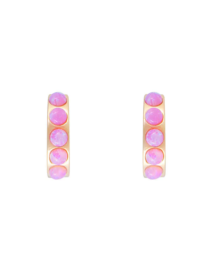 Pink Opal Crystal Huggies