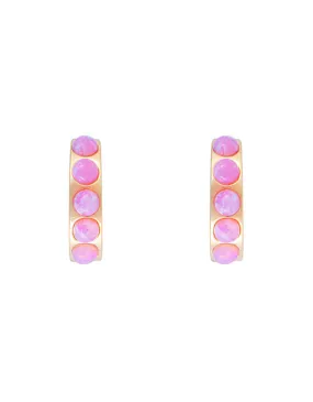 Pink Opal Crystal Huggies