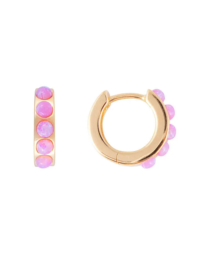 Pink Opal Crystal Huggies