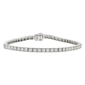 Platinum 2.57-Carat Diamond Box Tennis Bracelet