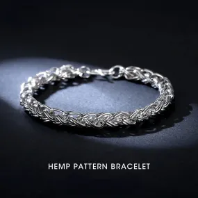 Pt950 Platinum Fried Dough Twist Bracelet Men's White Gold Rope Chain Strong Bracelet
