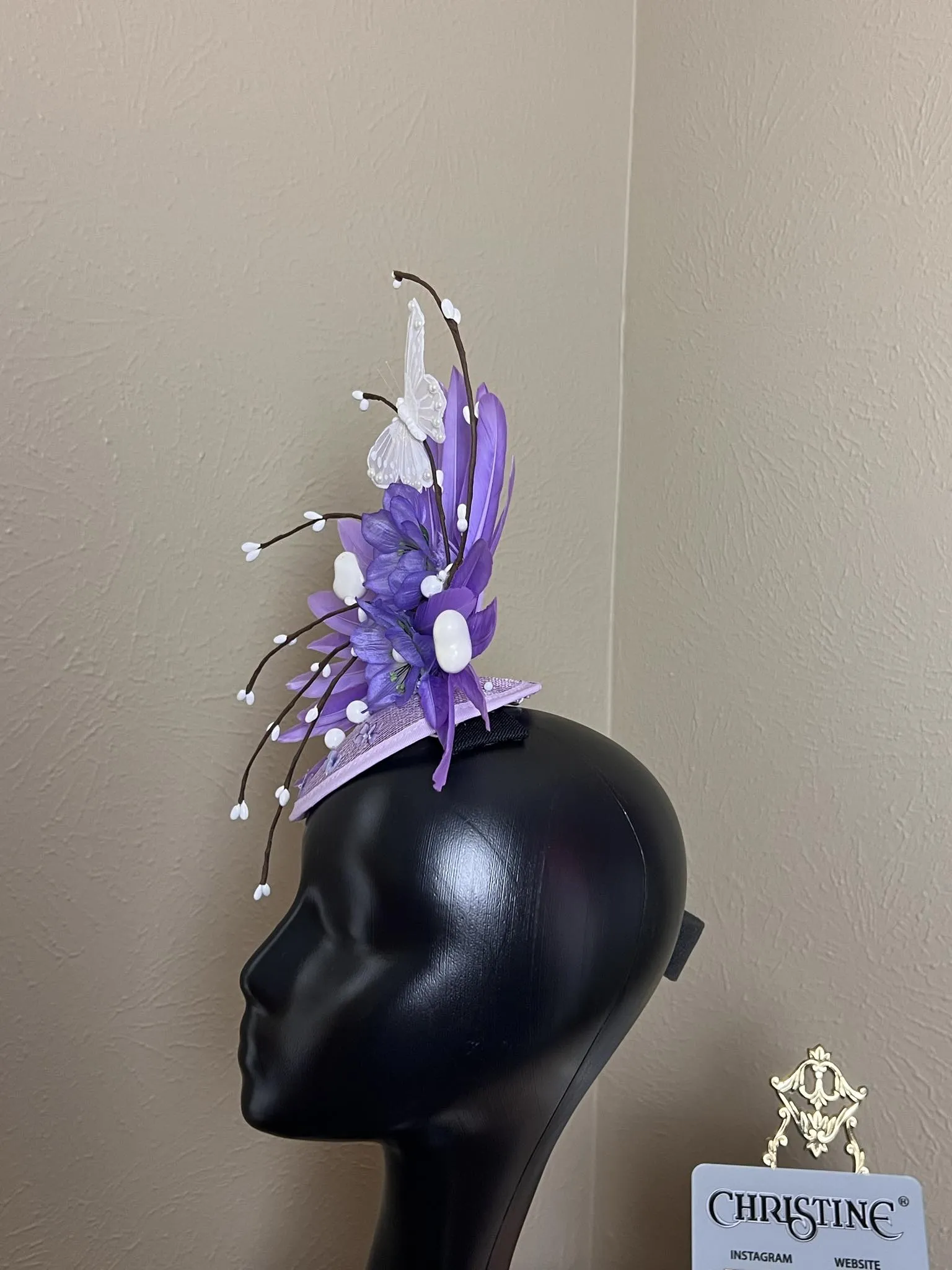 Purple lavender teardrop headpiece