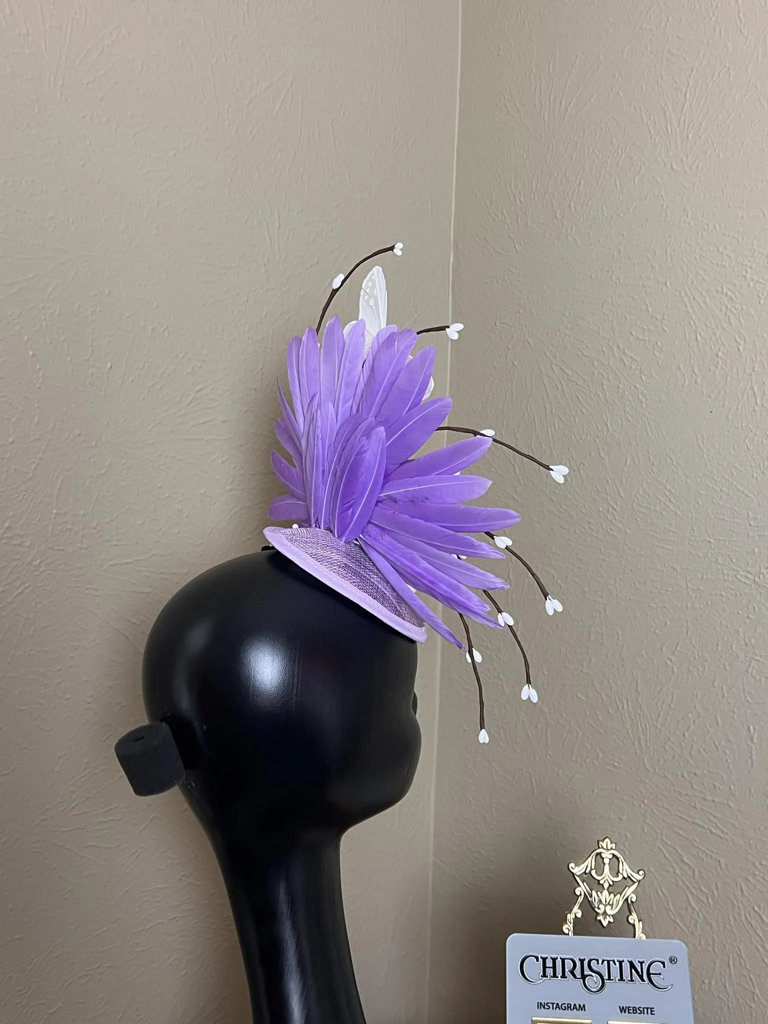 Purple lavender teardrop headpiece