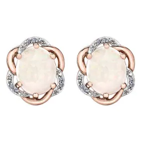 "ROSIE" OPAL & DIAMOND STUDS