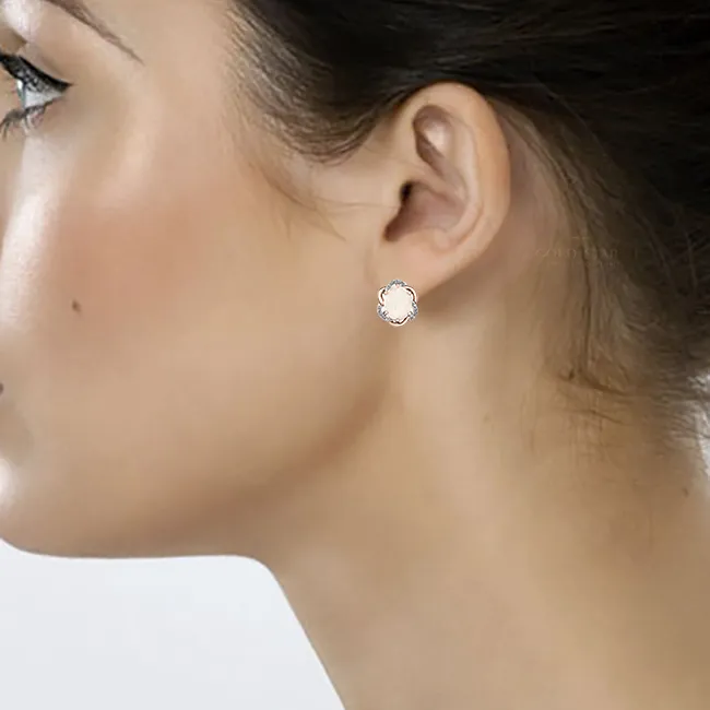 "ROSIE" OPAL & DIAMOND STUDS