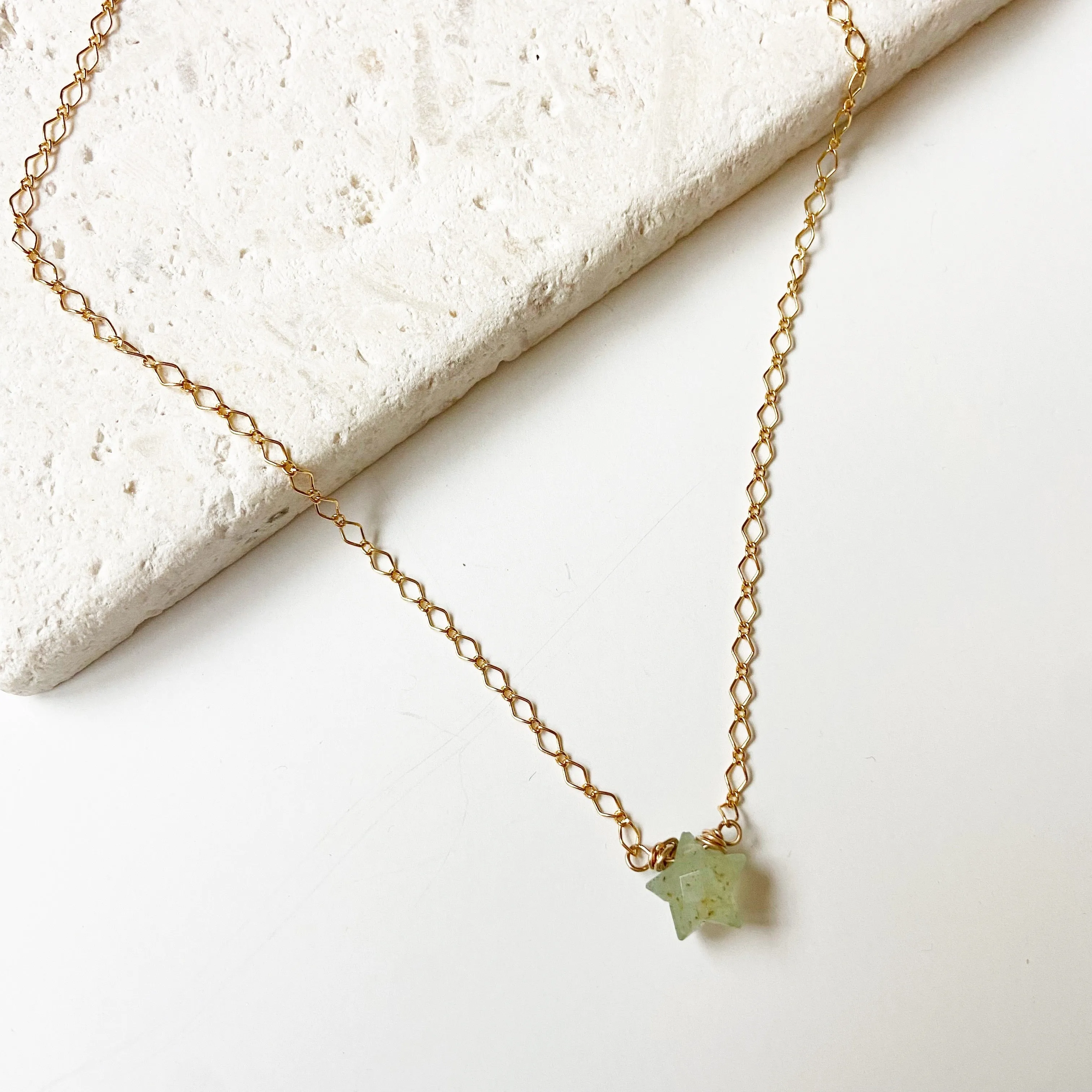 "The Universe" Star Shaped Gemstone Choker in Gold or Silver (16 inches)