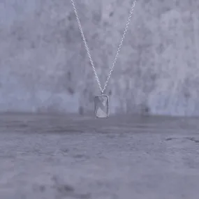 Rectangular Strength - Rose Quartz Necklace