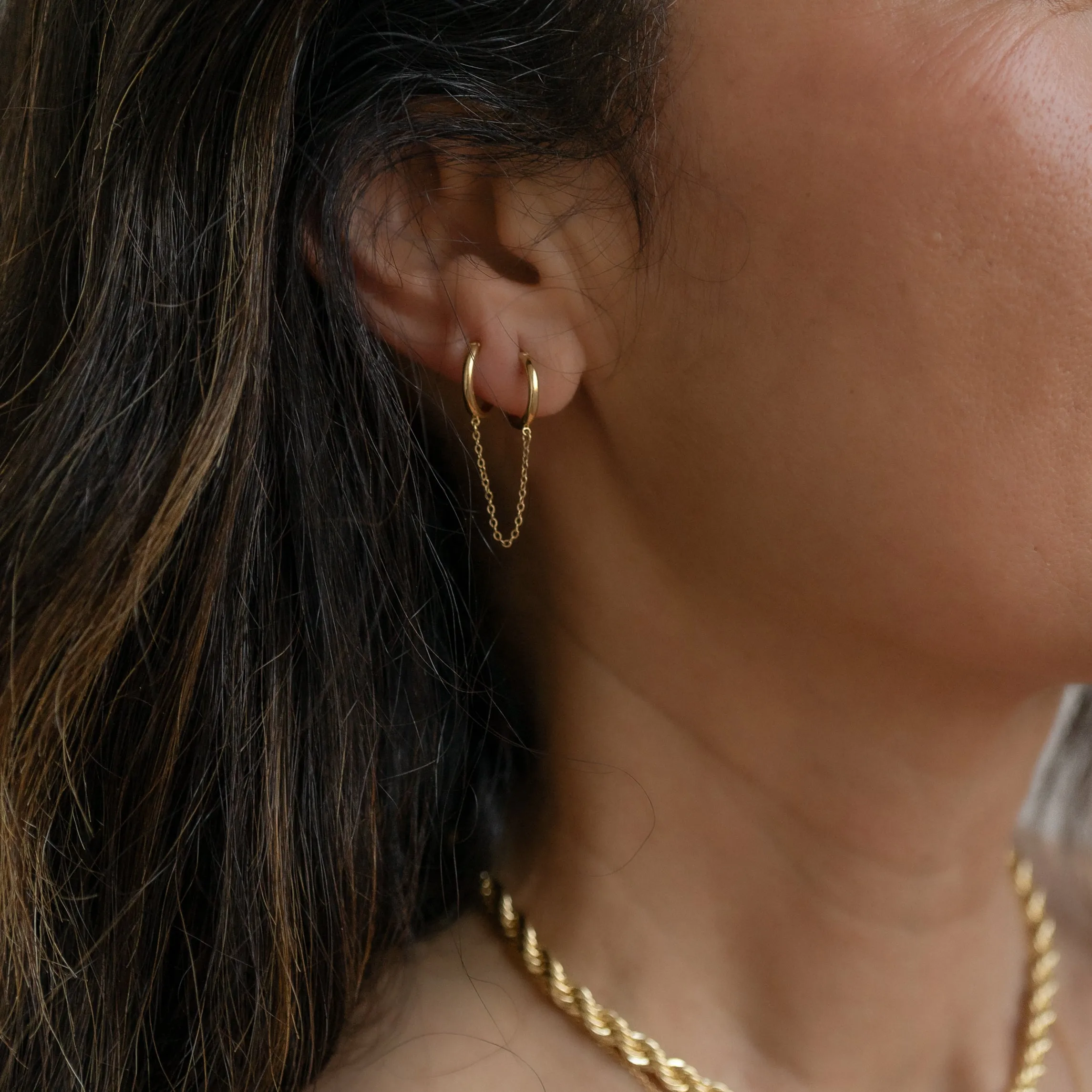 Remi Double Hoop Earrings - Single Side