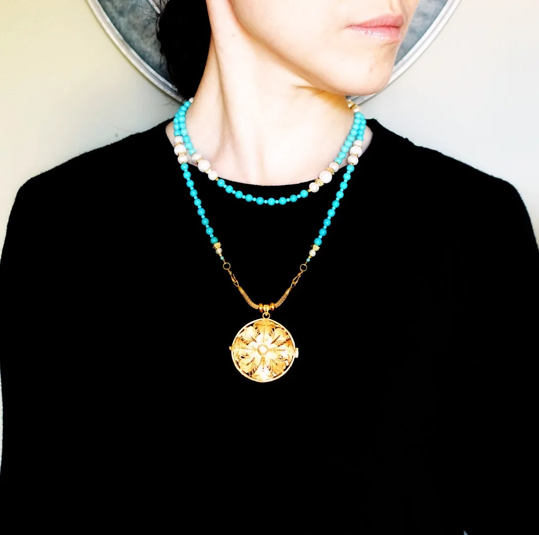 Return to Origin Natural Turquoise Beaded Necklace