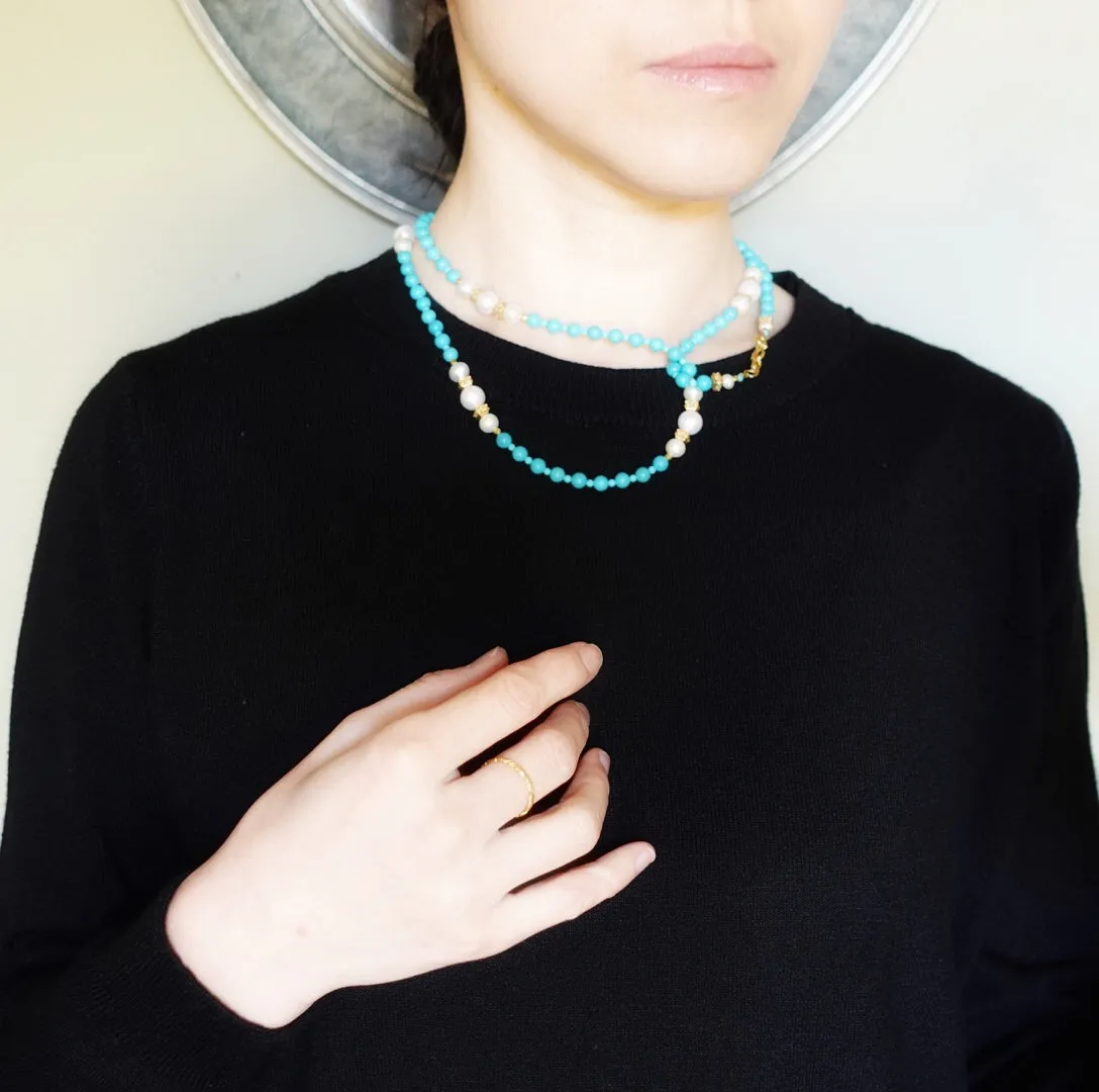 Return to Origin Natural Turquoise Beaded Necklace