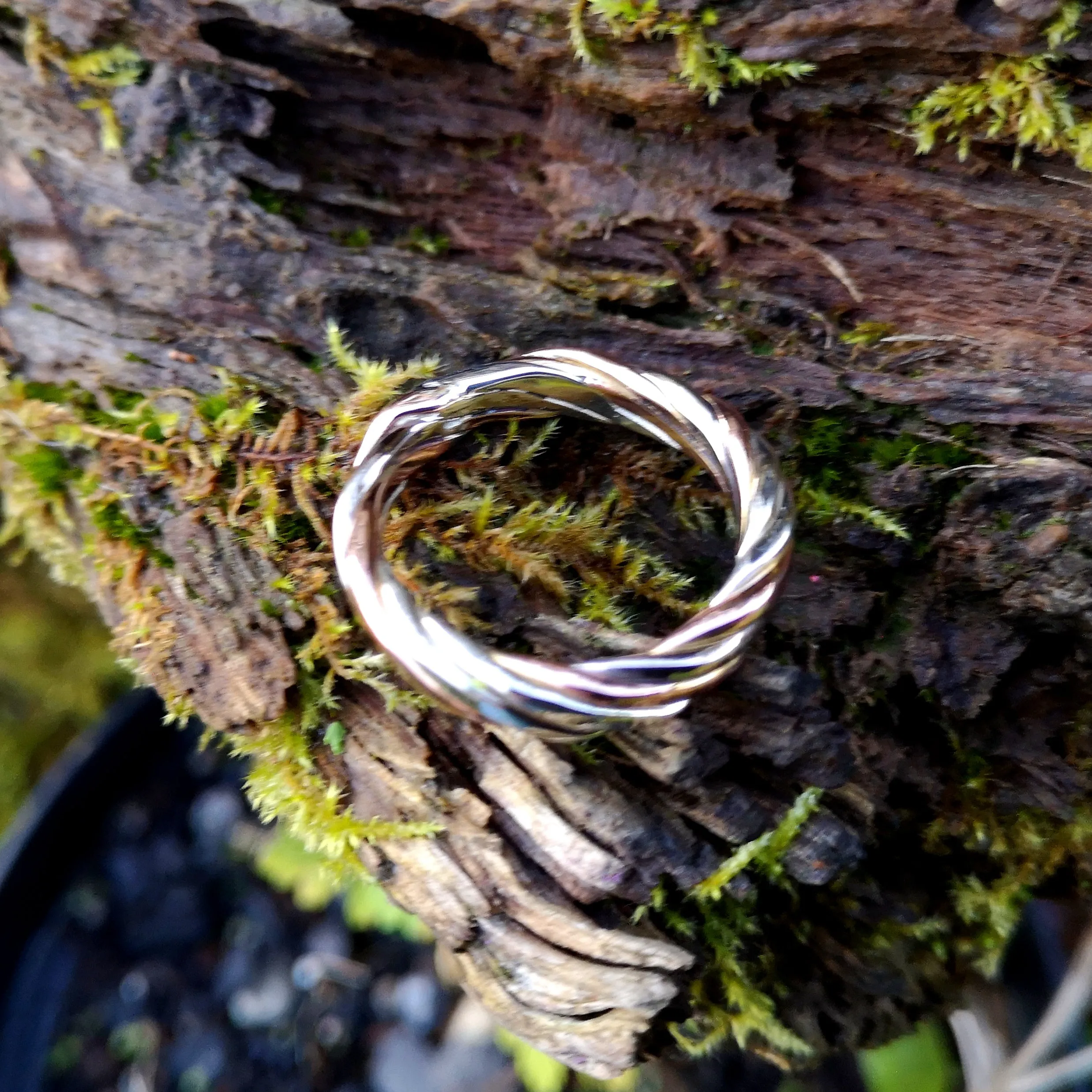 Rose   White Gold Twisted Wire Wedding Ring
