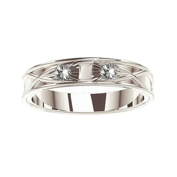 Scottish Thistle Celtic Diamond Wedding Ring