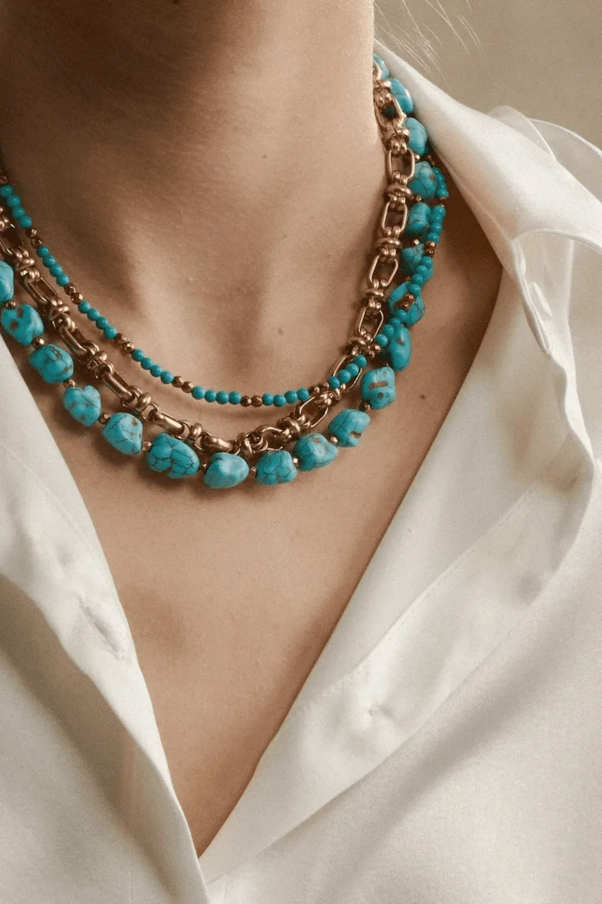 SEQUENCE NECKLACE TURQUOISE/SILVER