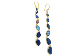 Seven Stone Drop Earrings Opal