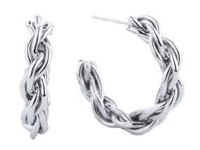 SJE310459 14K Dipped Twist Post Hoop Earrings