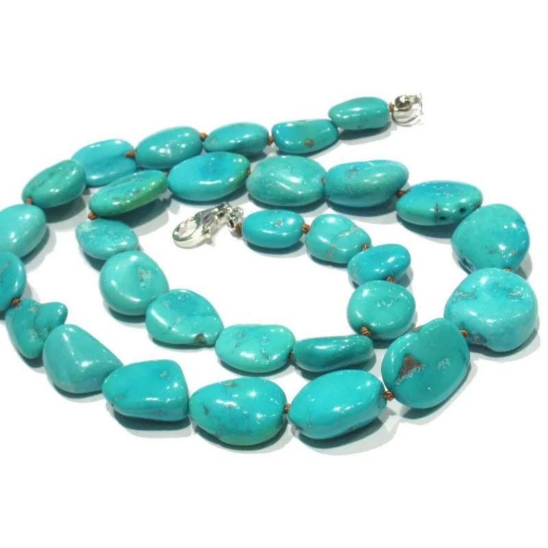Sleeping Beauty Turquoise Necklace with Sterling Siver Trigger Clasp