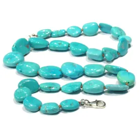 Sleeping Beauty Turquoise Necklace with Sterling Siver Trigger Clasp