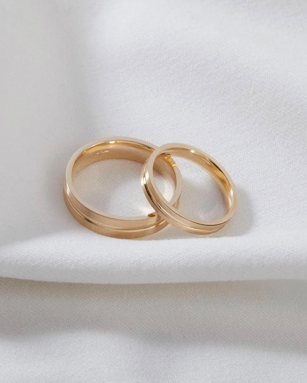 Solid Gold Flat Court Groove Ring - 3mm Band