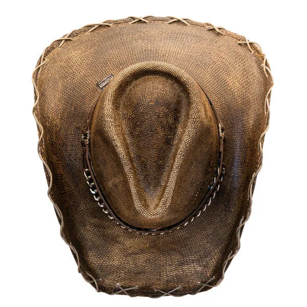 Stampede Hats - Black Stained Cowboy Hat w- Chain Hat Band