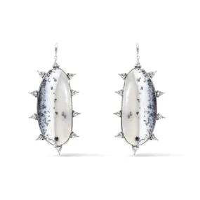 Starburst Dendritic Opal Earrings