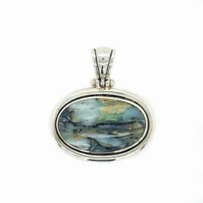 Sterling Silver & Peruvian Andean Opal Oval Pendant