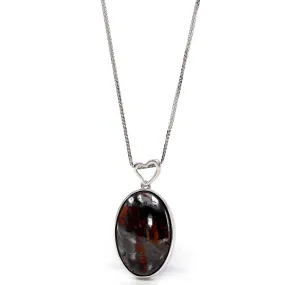 Sterling Silver Freeform Australian Boulder Opal Bezel Set Necklace