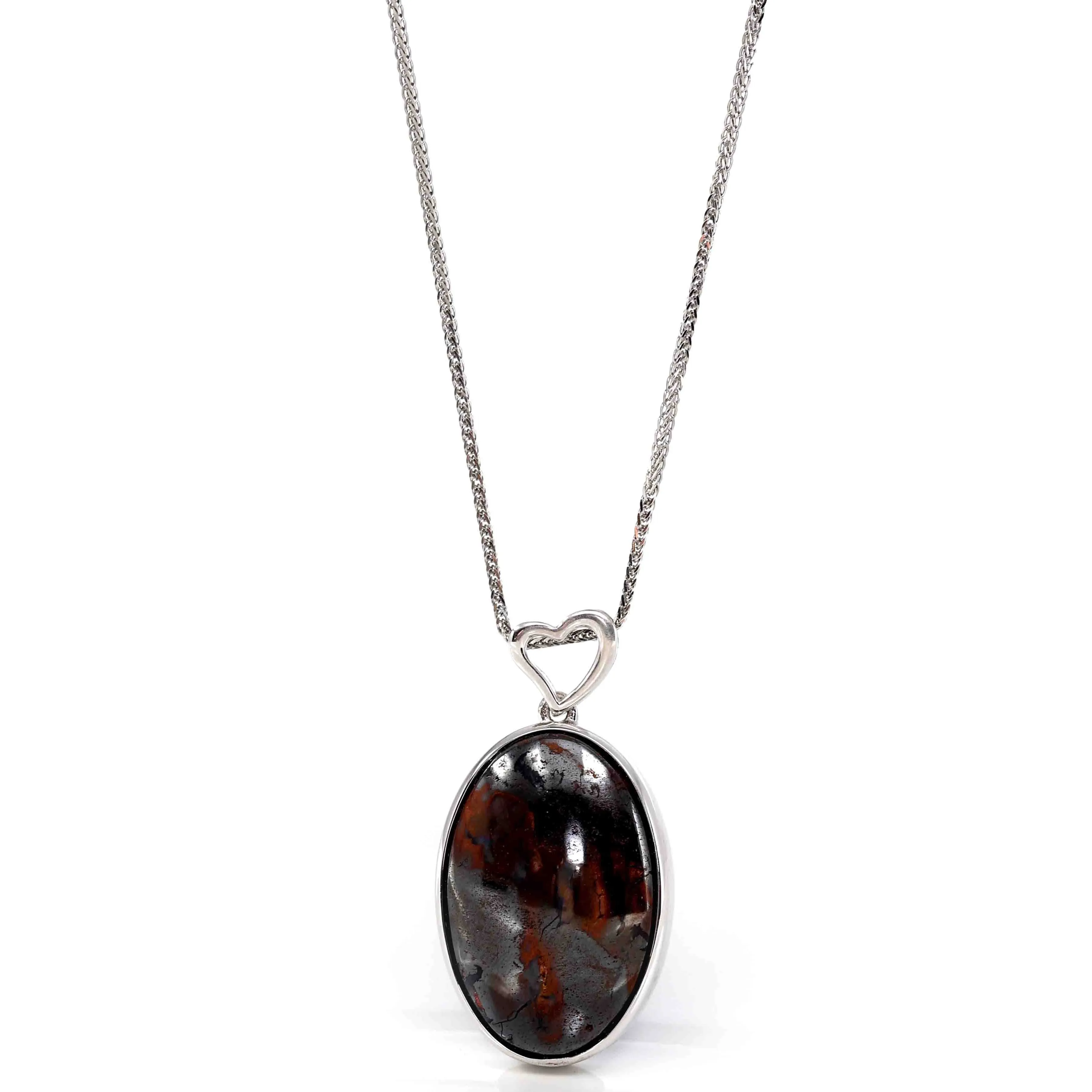 Sterling Silver Freeform Australian Boulder Opal Bezel Set Necklace