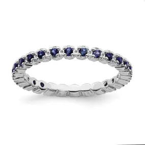 Sterling Silver Stackable Expressions Blue Sapphire Eternity Ring