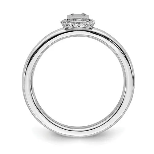 Sterling Silver Stackable Expressions Cat Diamond Ring