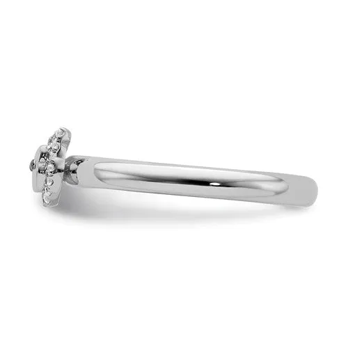 Sterling Silver Stackable Expressions Cat Diamond Ring
