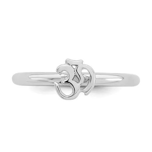 Sterling Silver Stackable Expressions Ohm Ring