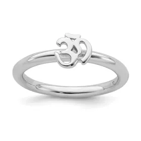 Sterling Silver Stackable Expressions Ohm Ring