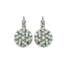 Swirl Pavé Bridal Leverback Earrings in Ivory  *Custom*