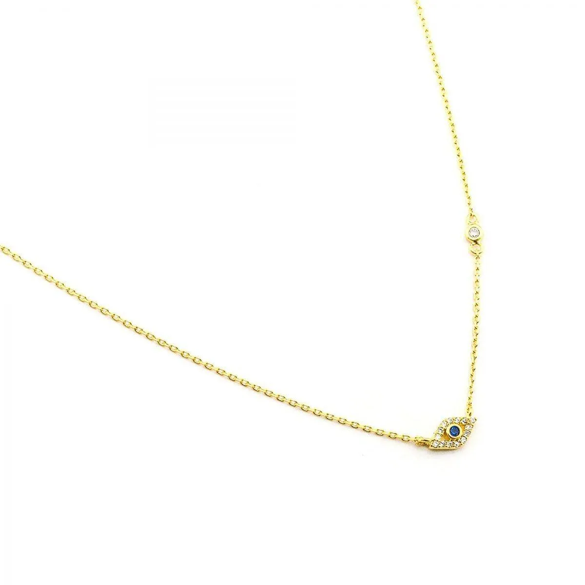 TAI Mini Evil Eye Pendant Necklace- Gold