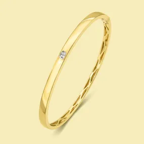The Cloud, Bezel Radiant-cut Diamond Solitaire Bangle