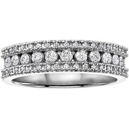 Three Row Diamond Ring Half Carat