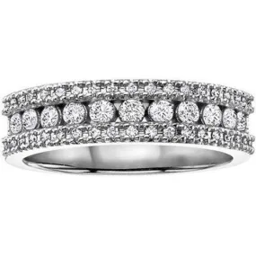 Three Row Diamond Ring Half Carat