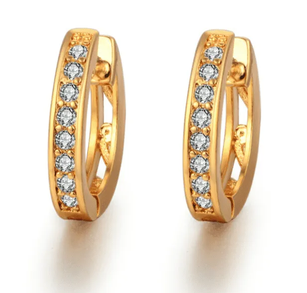 Tiniest Channel Set Sparkly CZ Diamond Hoop Earrings