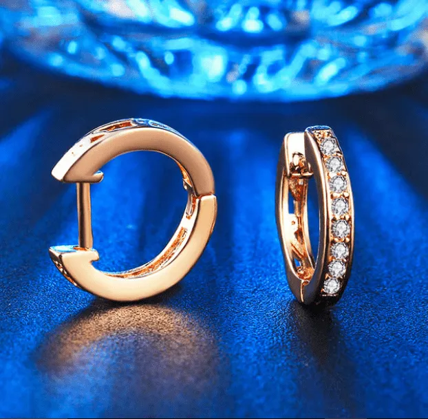 Tiniest Channel Set Sparkly CZ Diamond Hoop Earrings