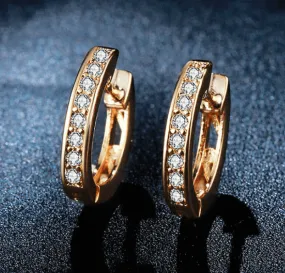 Tiniest Channel Set Sparkly CZ Diamond Hoop Earrings