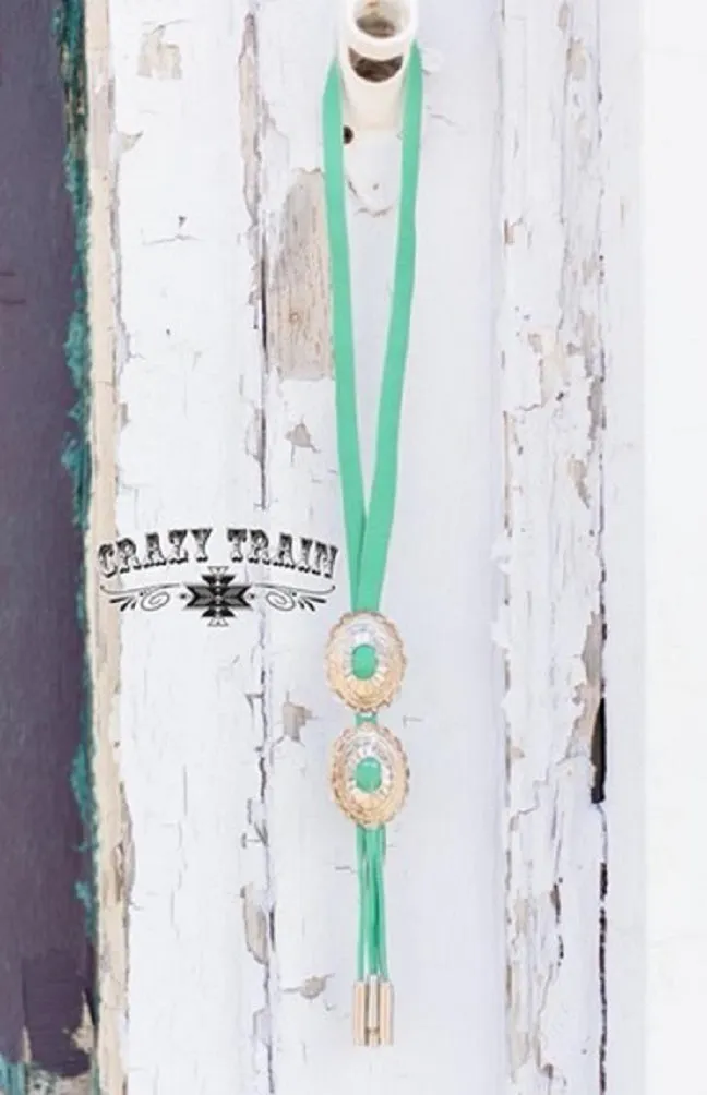 Turquoise Rustler Bolo Necklace by Crazy Train