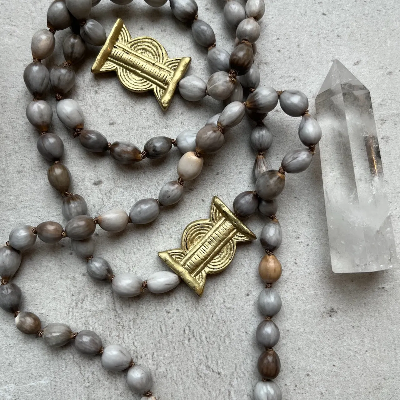 Unique Vaijayanti Mala with Bronze African pendant