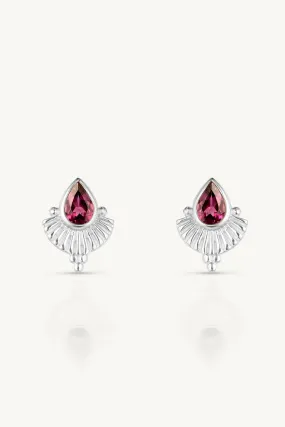 Venus Rhodolite Silver Earrings