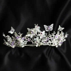 Verna's Tiara in Lavender Purple & Silver