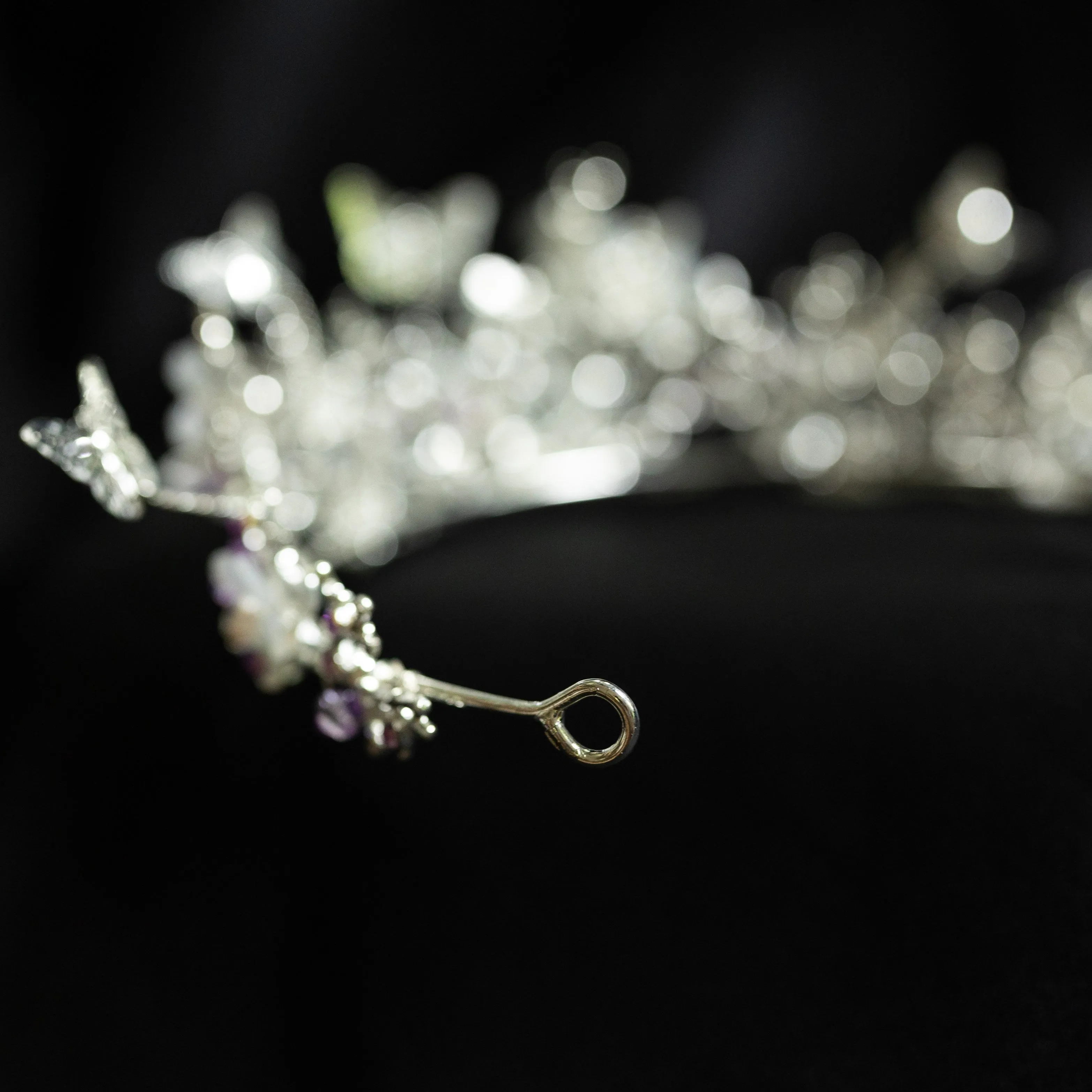 Verna's Tiara in Lavender Purple & Silver
